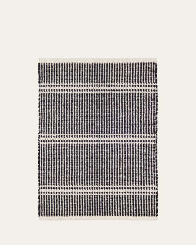 Malta Black/Ivory Handwoven Rug, 3' x 5'